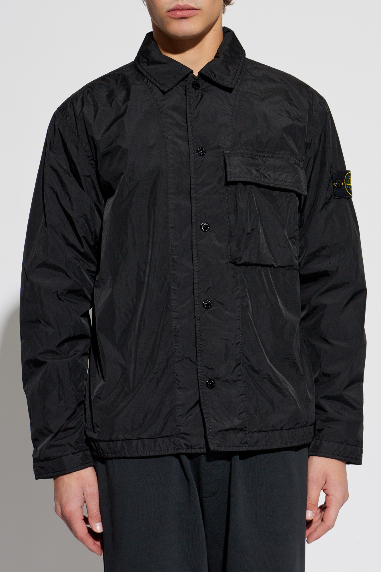 Stone Island Crinkle Reps Shirt Jacket — Black